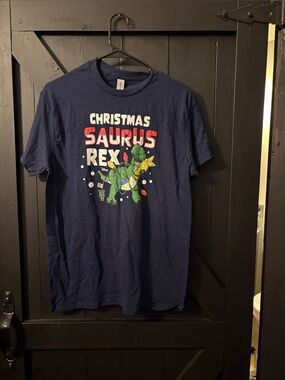 Gildan Navy Holiday 'Saurus Rex' Graphic Tee